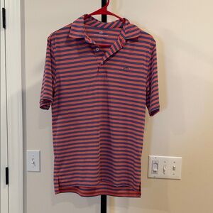 Southern Tide  Men’s Orange & Blue Striped Polo